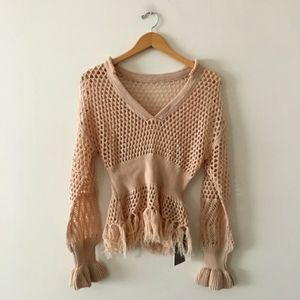 SOLD. J.Ing Limited Rose Pink Mesh Long Sleeve Top